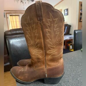 Ariat Heritage R Toe Distressed Brown Leather Western Cowboy Boots 8.5B Women